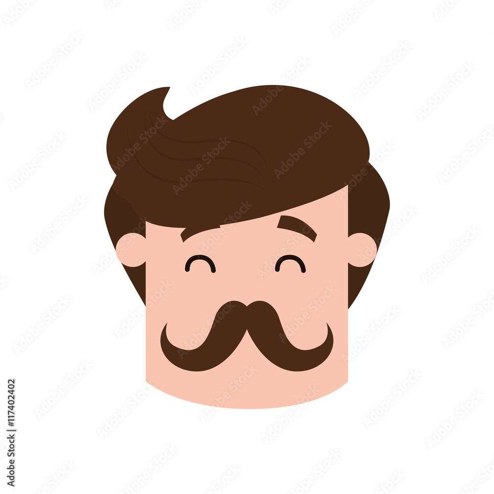 Man mustache male avatar head person icon. Isolated and flat illustration. Vector graphic Man mustache male avatar head person icon. Isolated and flat illustration. Vector graphic