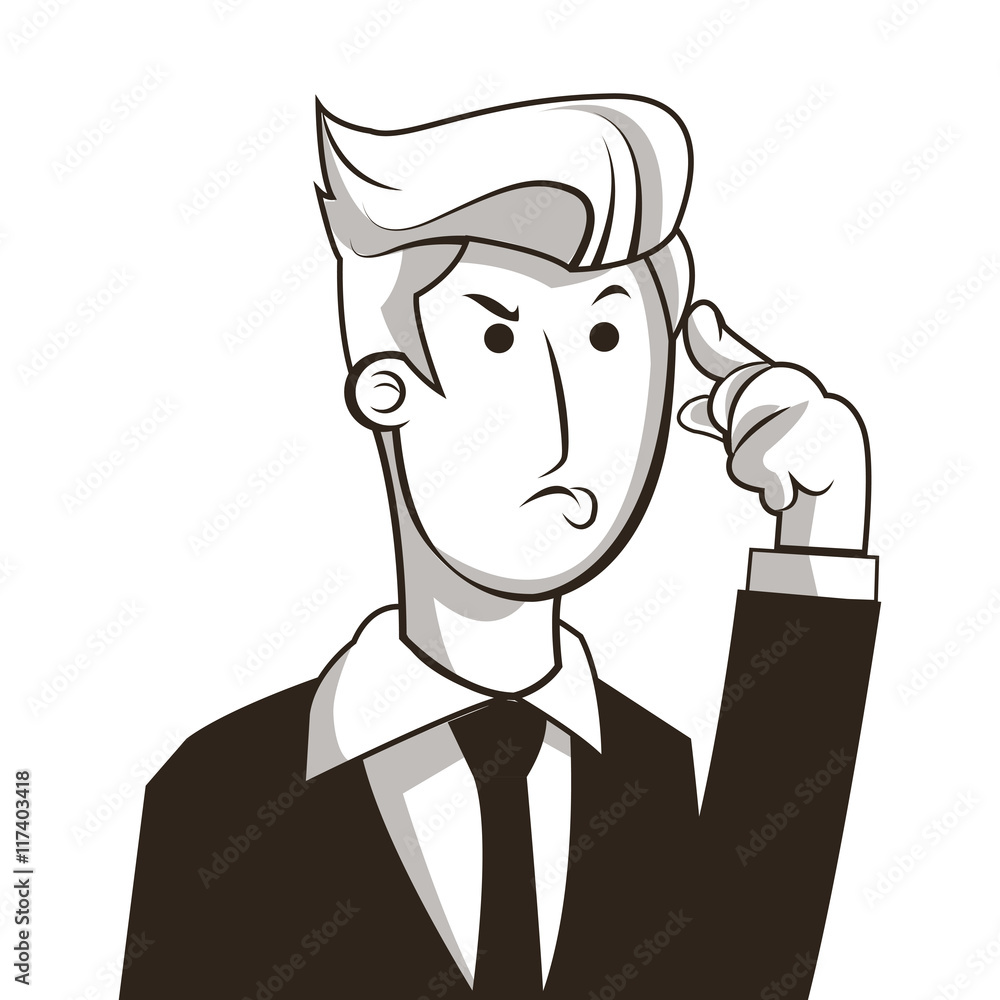 flat design man in suit thinking icon vector illustration flat design man in suit thinking icon vector illustration