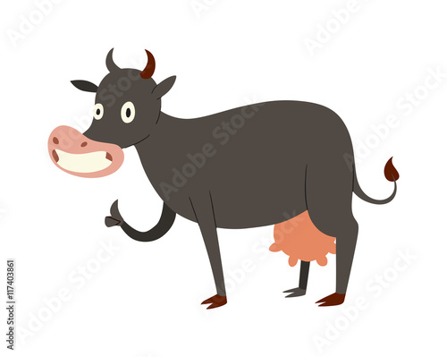 Milk cow cartoon character