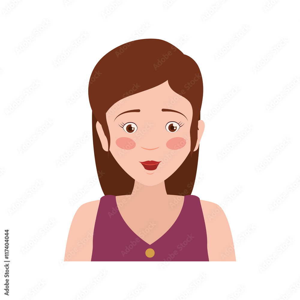 Woman female avatar person people icon. Isolated and flat illustration. Vector graphic