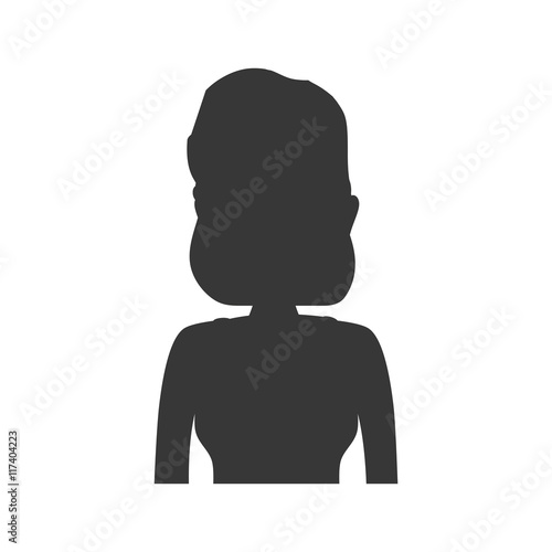 Woman female avatar silhouette person people icon. Isolated and flat illustration. Vector graphic