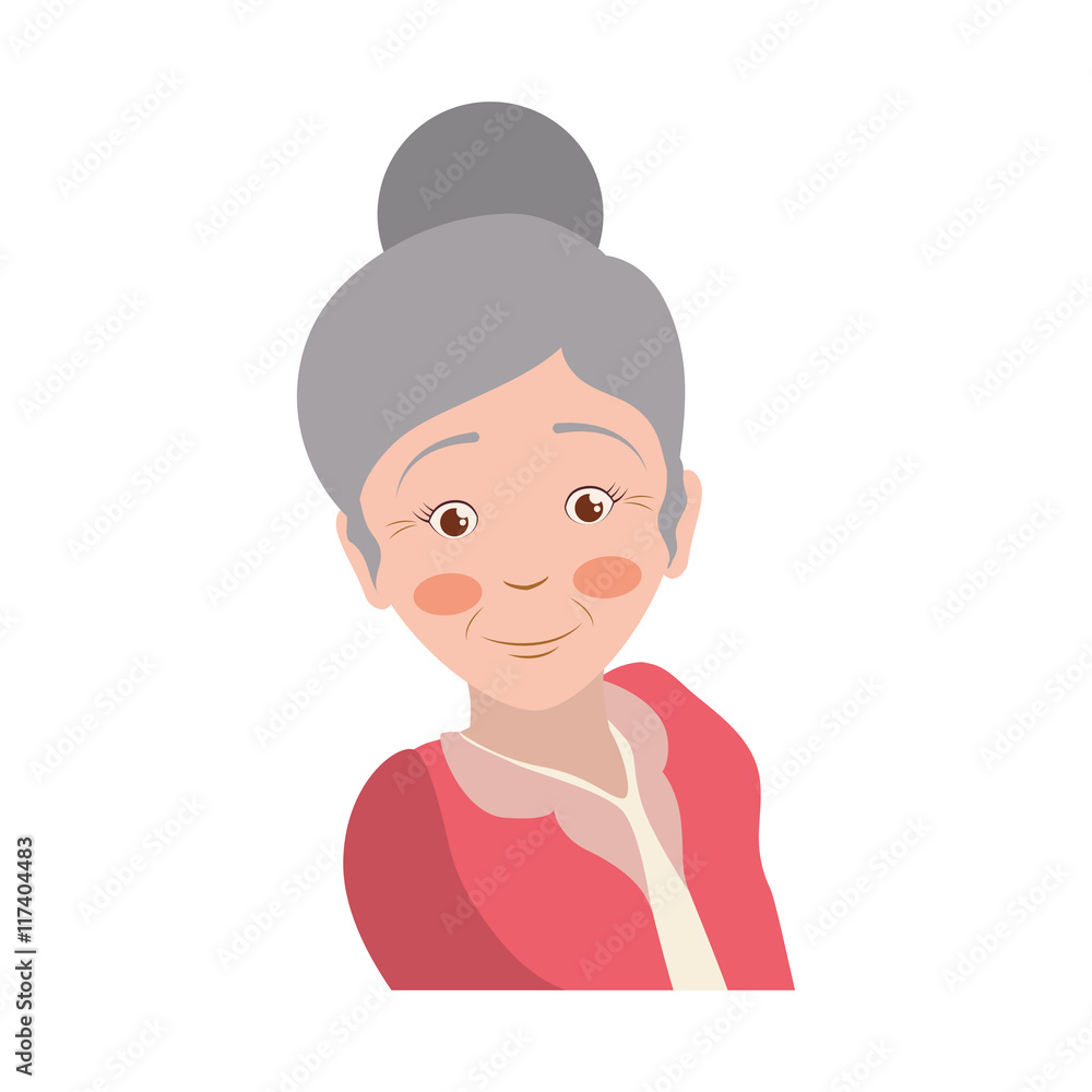 Grandmother female woman hair grey icon. Isolated and flat illustration. Vector graphic Grandmother female woman hair grey icon. Isolated and flat illustration. Vector graphic