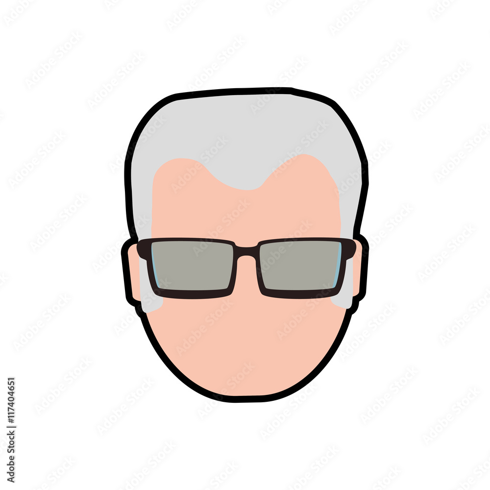 Grandfather male man hair grey icon. Isolated and flat illustration. Vector graphic Grandfather male man hair grey icon. Isolated and flat illustration. Vector graphic