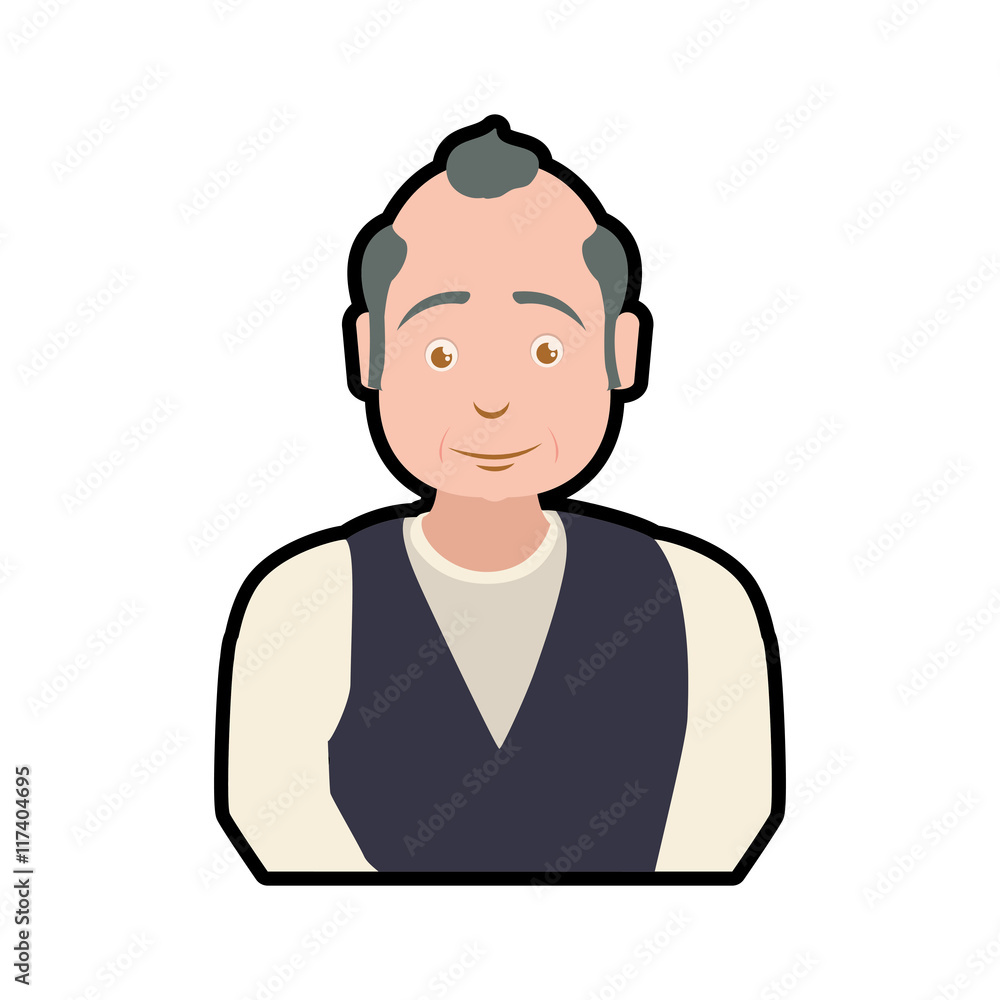 Grandfather male man hair grey icon. Isolated and flat illustration. Vector graphic Grandfather male man hair grey icon. Isolated and flat illustration. Vector graphic