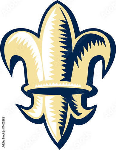 Fleur de lis Woodcut