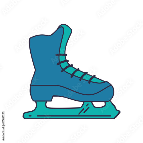 skate shoe winter sport hobby icon. Isolated and flat illustration. Vector graphic © djvstock