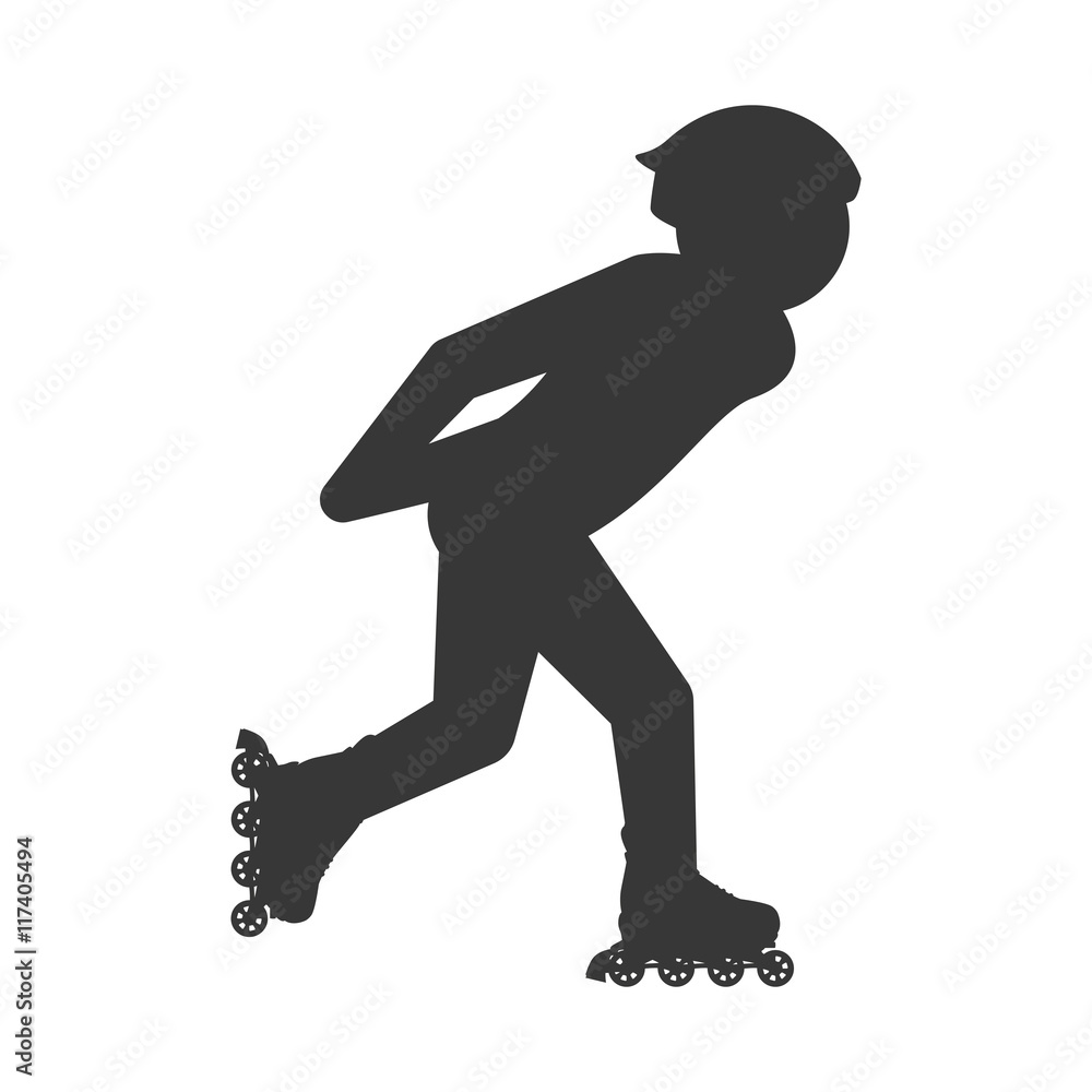roller skate silhouette pictogram shoe hobby icon. Isolated and flat illustration. Vector graphic