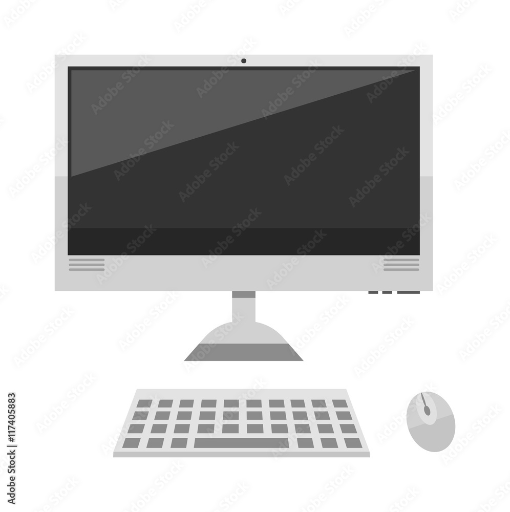 Desktop computer vector Desktop computer vector