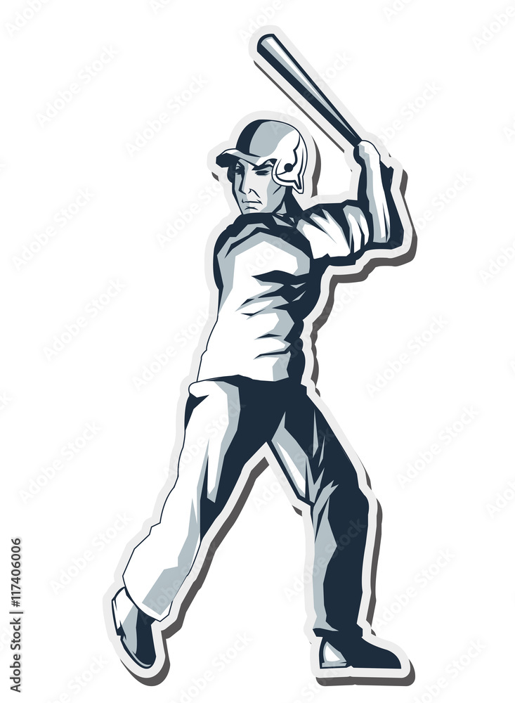 Fototapeta premium flat design baseball player icon vector illustration