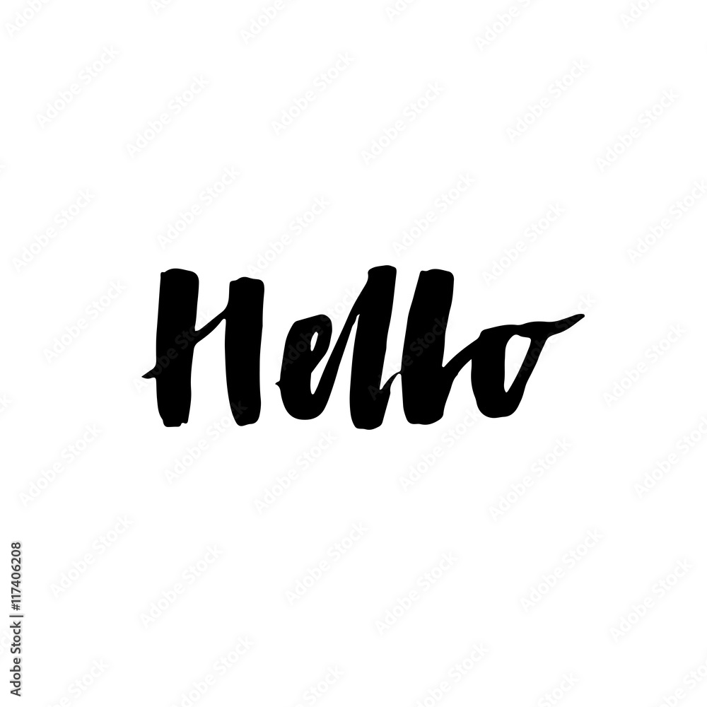 Fototapeta premium Hello - lettering for greeting card.