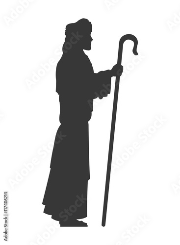 flat design saint joseph silhouette icon vector illustration