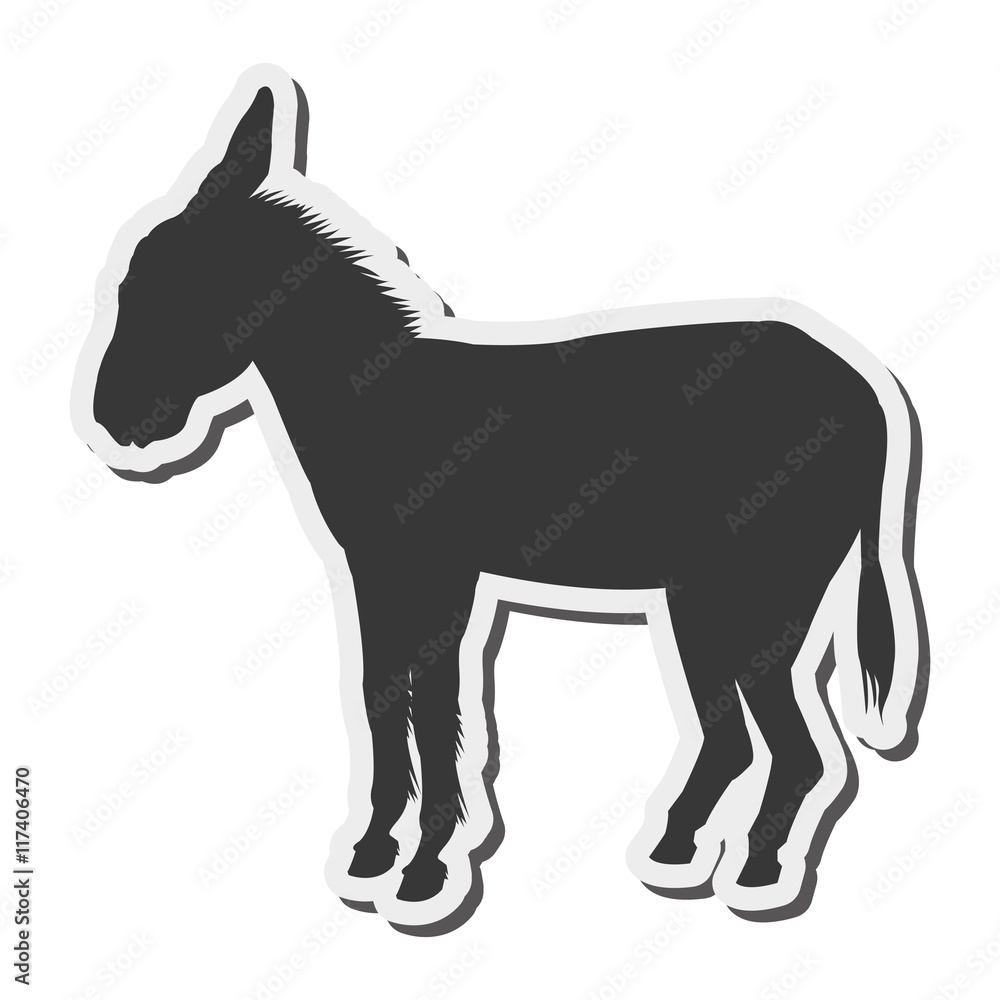 flat design donkey silhouette icon vector illustration flat design donkey silhouette icon vector illustration