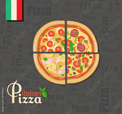 italian pizza banner with place for text