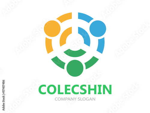 Connection logo idea template.