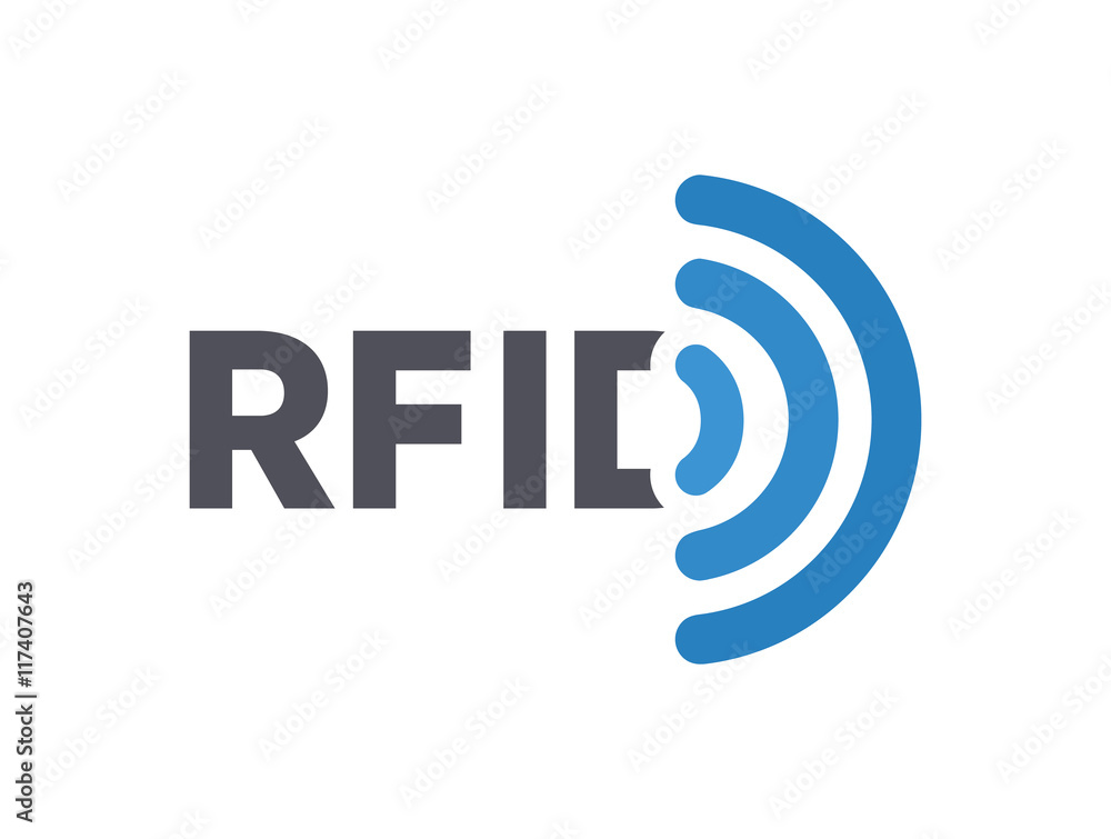 Vector RFID tag logo. Radio-frequency identification symbol or icon Stock  Vector