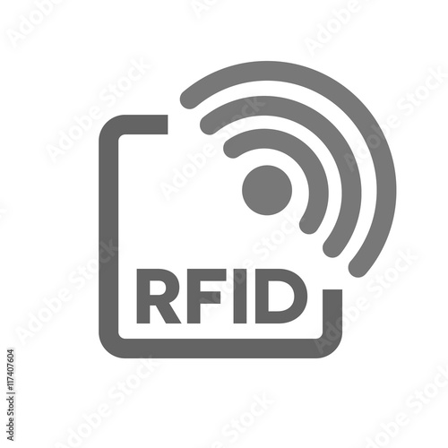RFID tag icon. Radio Frequency Identification symbol photo