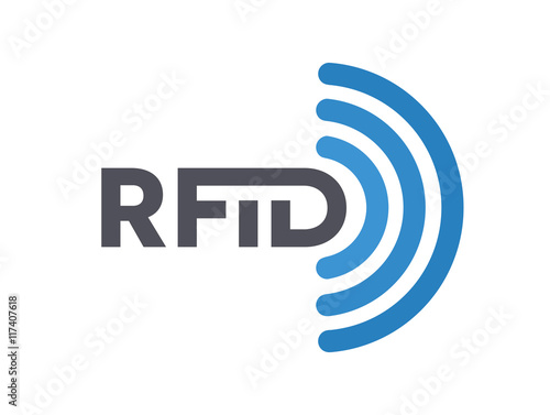 Vector RFID tag icon or logo. Radio-frequency identification symbol