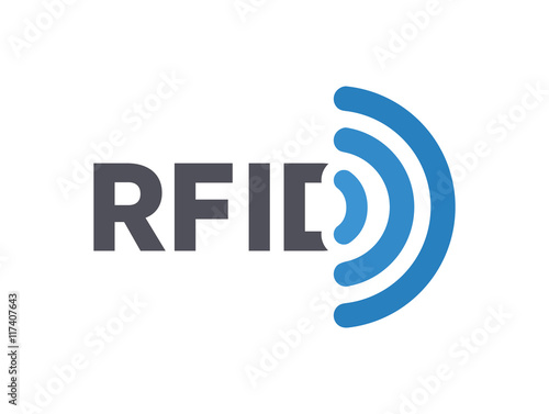 Vector RFID tag logo. Radio-frequency identification symbol or icon