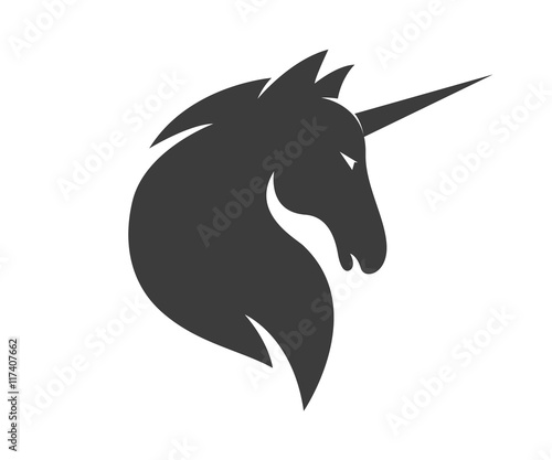 Canvas Print Vector unicorn or horse logo template