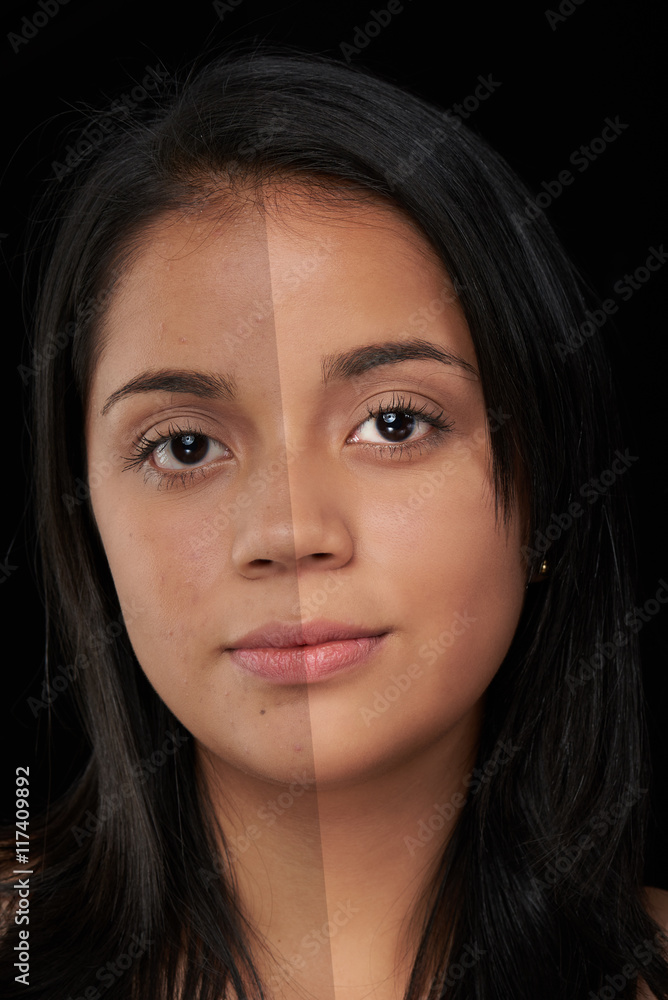 woman face before and after photoshop Stock Photo | Adobe Stock