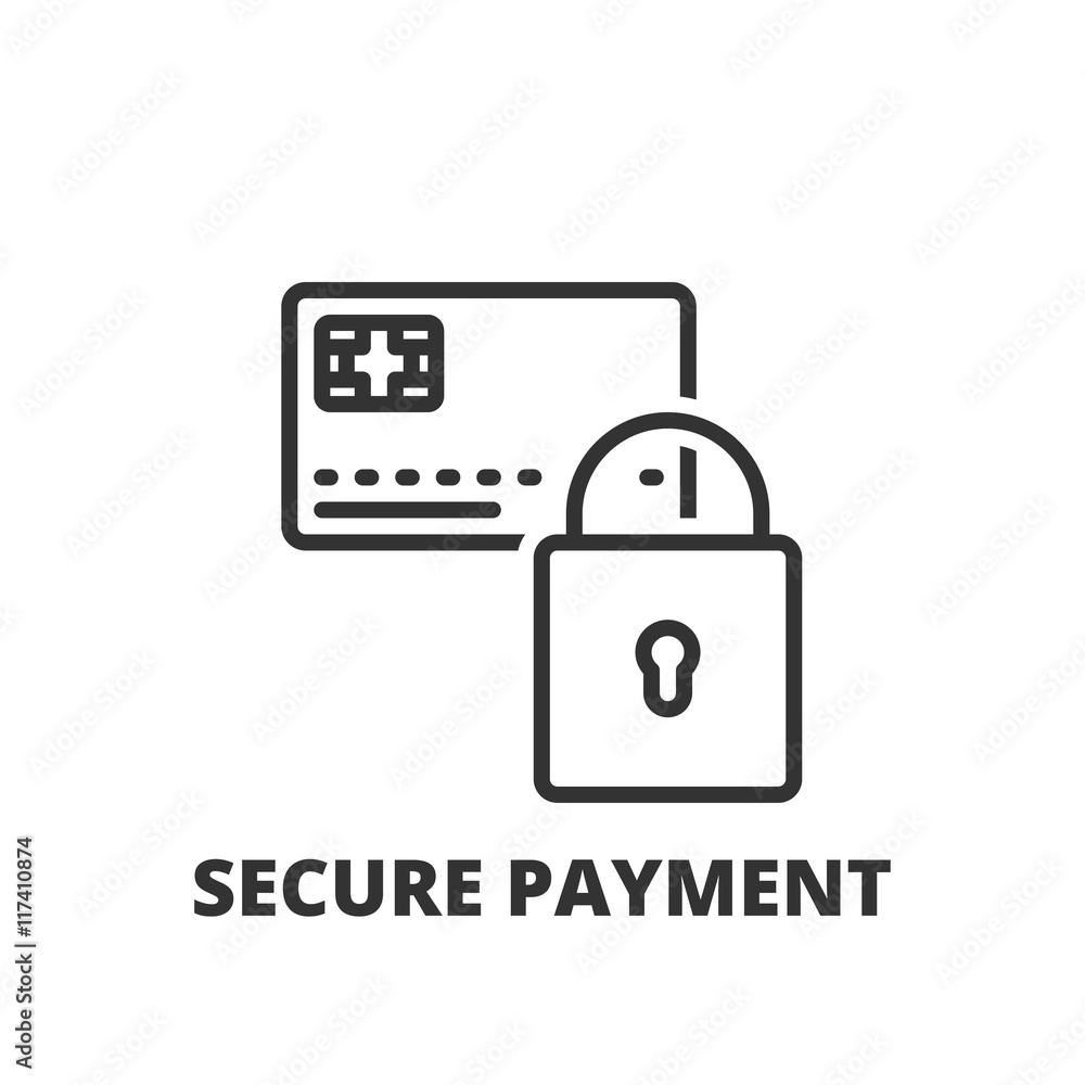Line icon. Secure payment Line icon. Secure payment