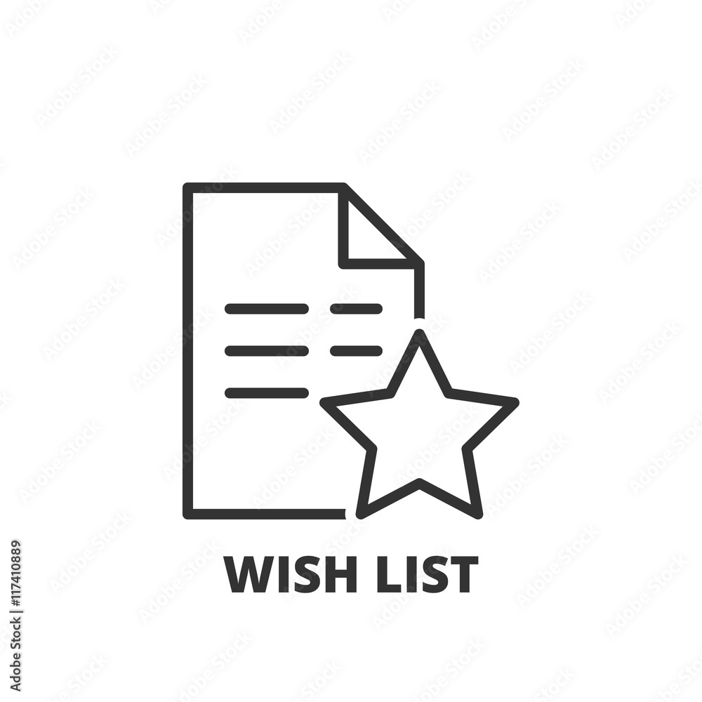 Line icon. Wish list Line icon. Wish list