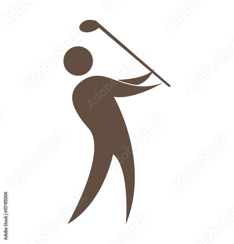 golfer silhouette player isolated icon