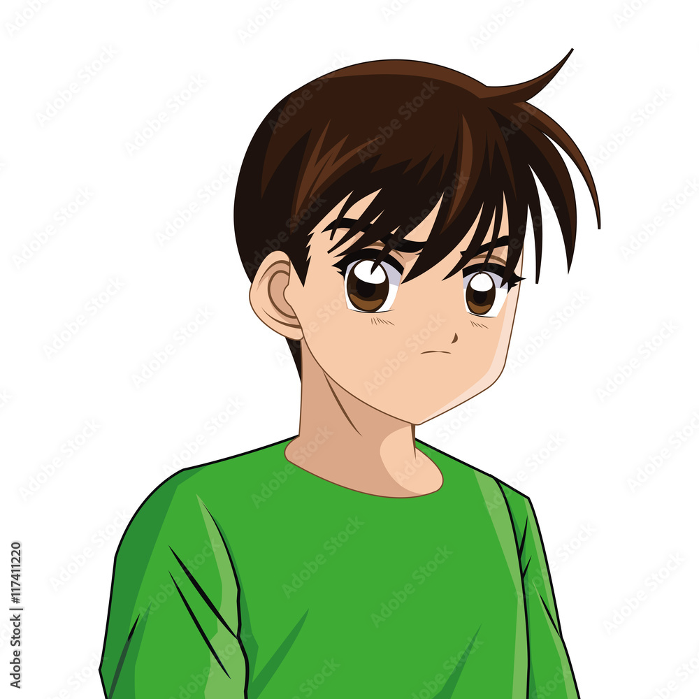 Boy anime male manga cartoon comic icon. Colorfull and isolated illustration. Vector graphic Boy anime male manga cartoon comic icon. Colorfull and isolated illustration. Vector graphic