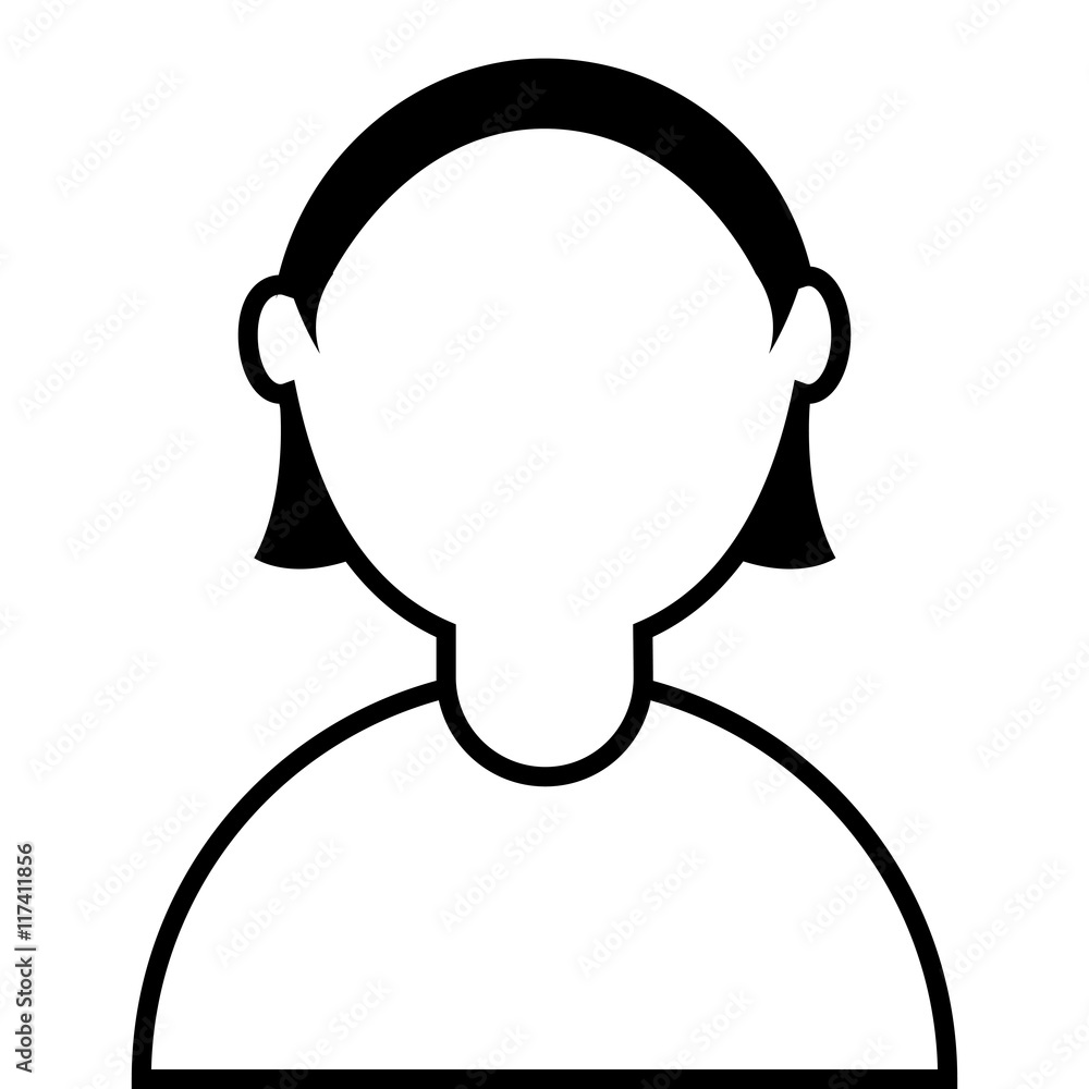 young woman avatar isolated icon