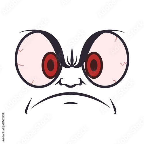face angry eyes expression cartoon icon. Isolated and flat illustration. Vector graphic
