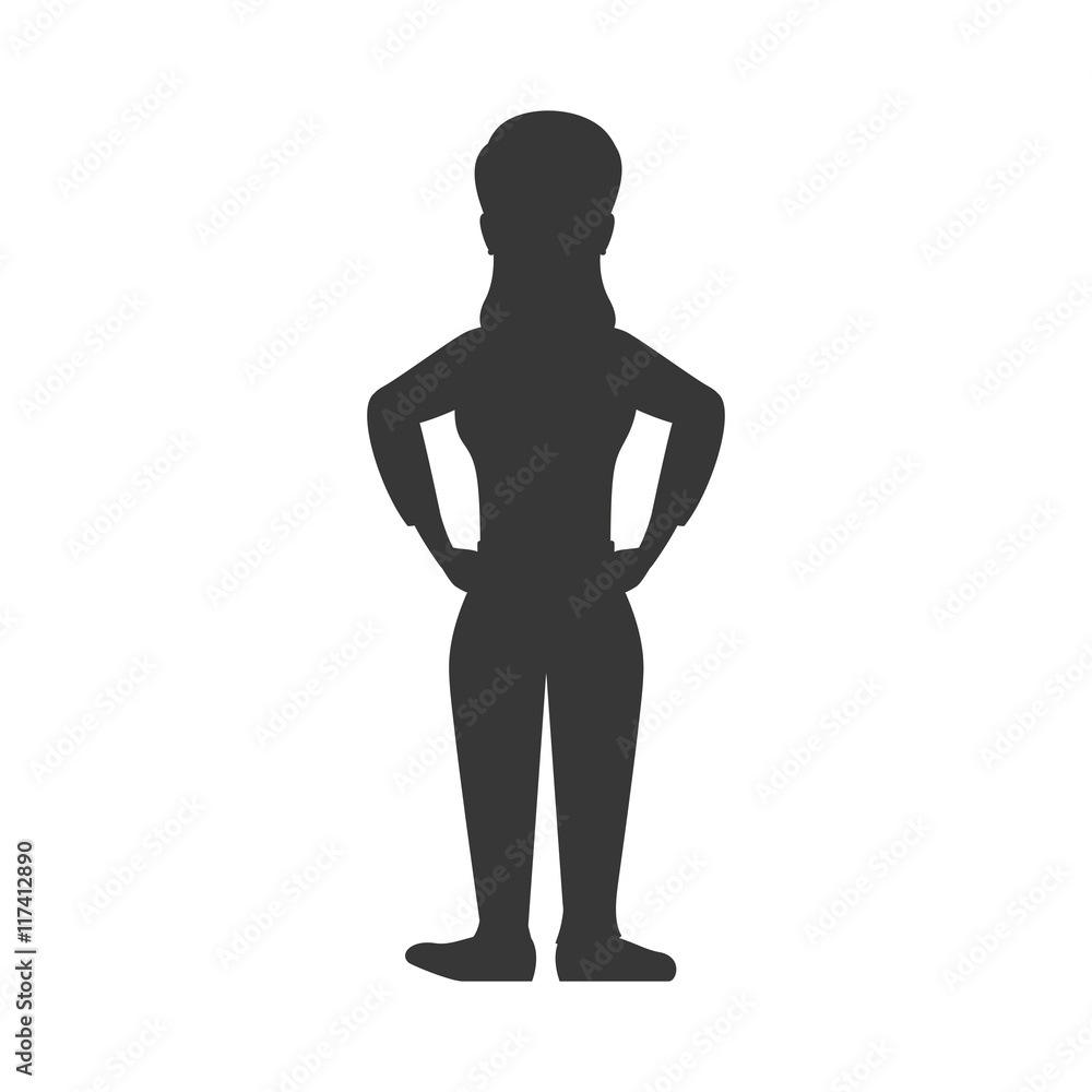 Woman silhouette female avatar person people icon. Isolated and flat illustration. Vector graphic