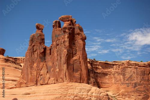 The Three Gossips on the Park Avenue and Courthouse Towers trail, Arches National Park