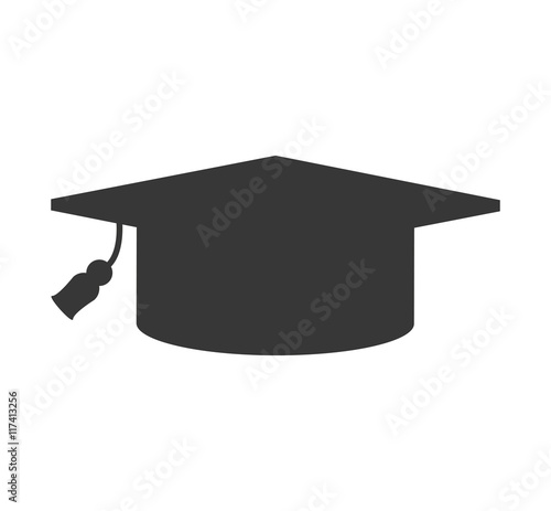 graduation cap university learning study icon. Isolated and flat illustration. Vector graphic