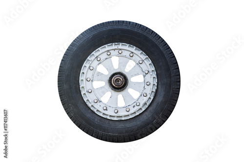 Isolated Image Of Airplane Wheels 