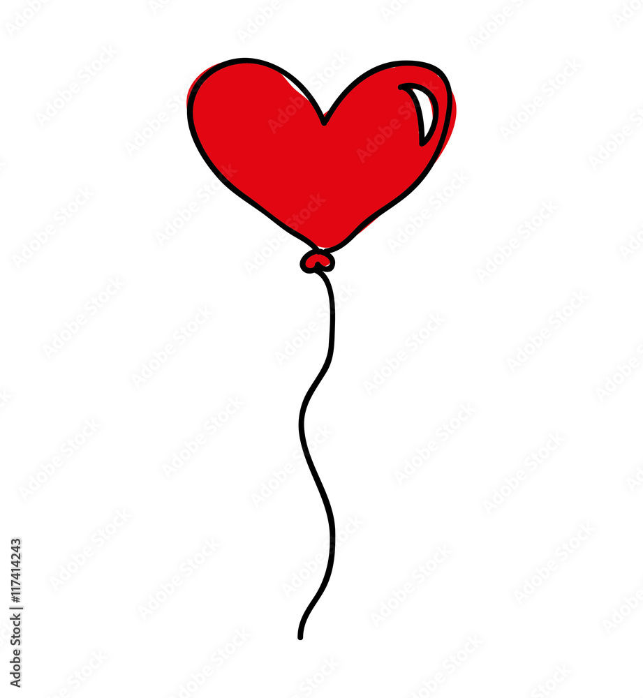 heart balloon air icon
