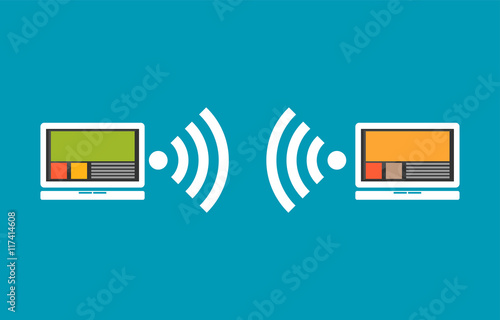 Wireless communication between devices. photo