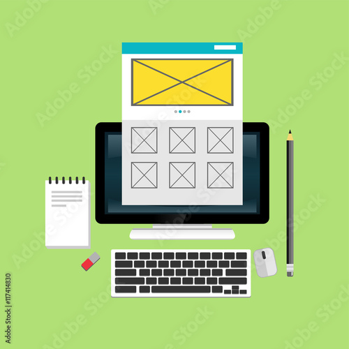 Web design and development concepts. Elements for mobile and web applications.

