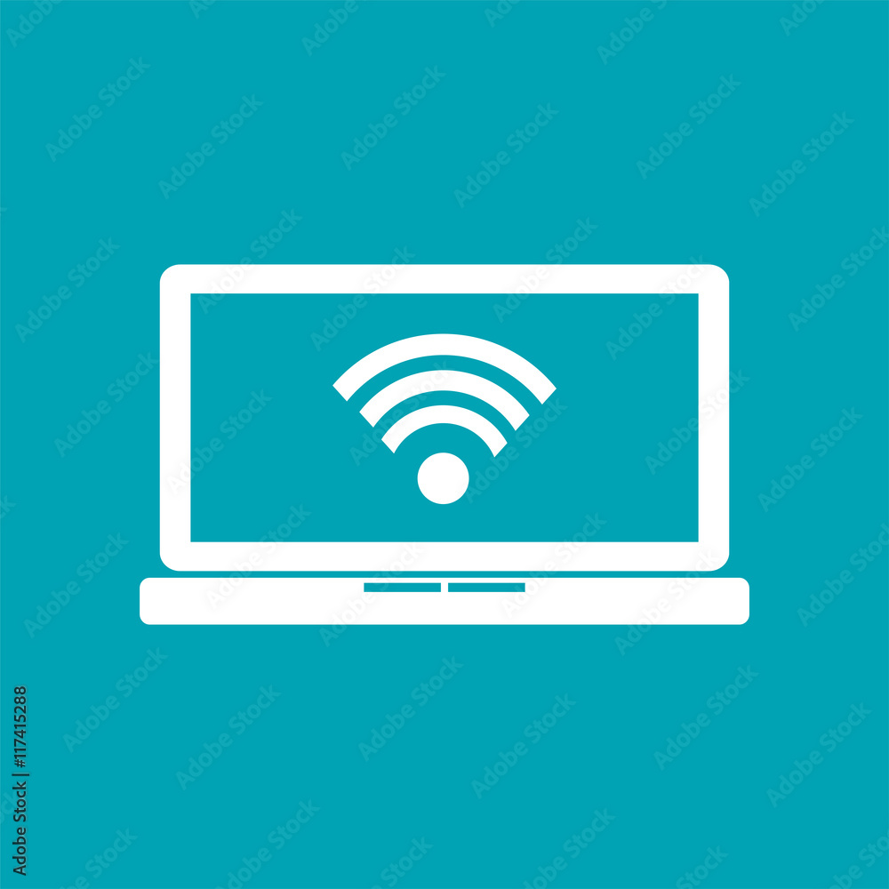 Laptop connects to wireless network. Wireless technology. Laptop connects to wireless network. Wireless technology.