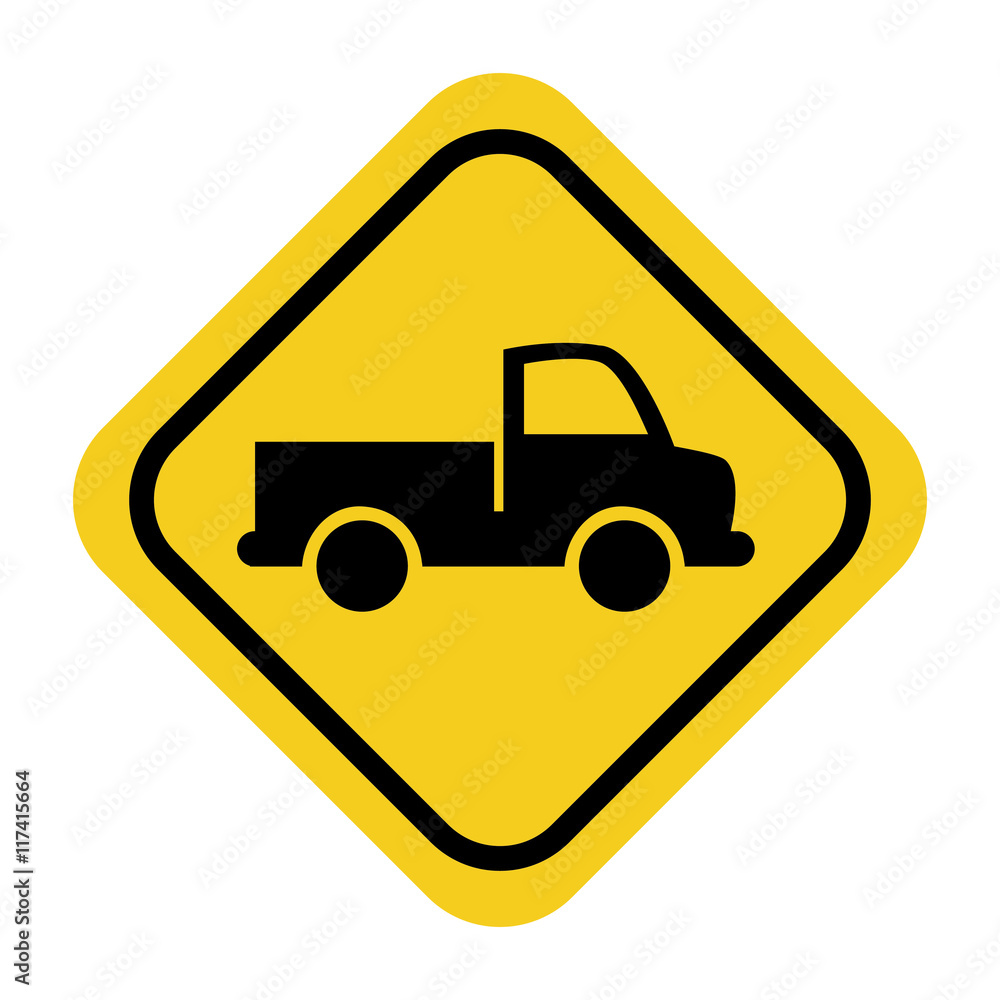 rhombus signal with vehicle isolated icon rhombus signal with vehicle isolated icon