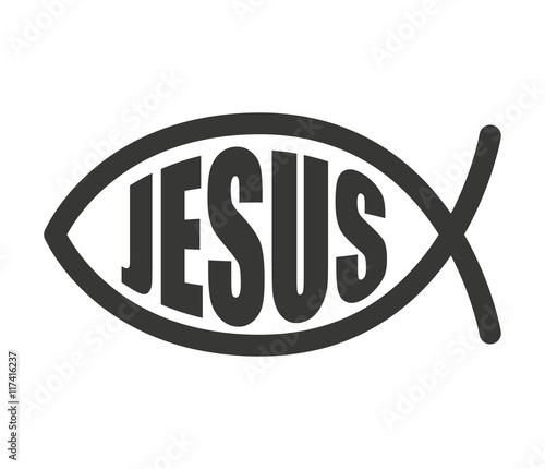 fish jesus christ word icon
