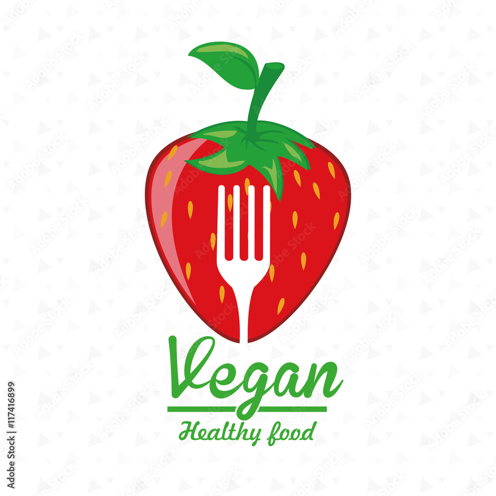 Obraz premium healthy vegetarian food label isolated icon design