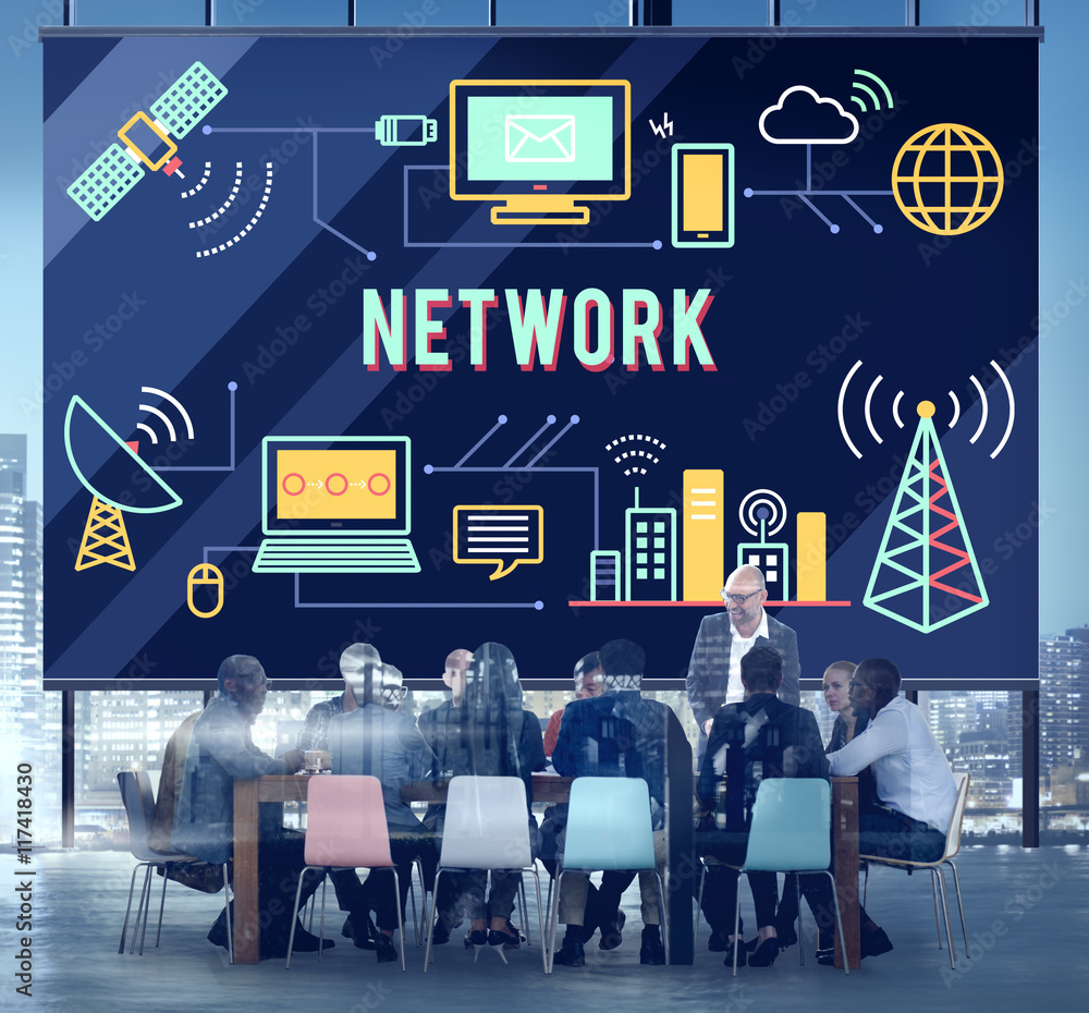Wunschmotiv: Network Social System Computer Connection Web Concept #117418430