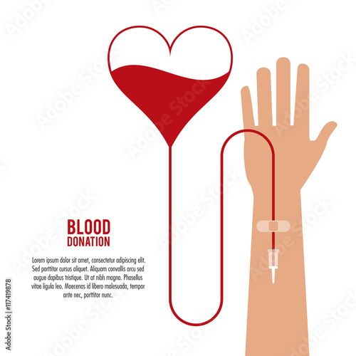 heart liquid arm hand blood donation icon. Colorfull and flat illustration. Vector graphic