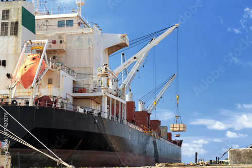 Cargo ship,loading product to cargo ship