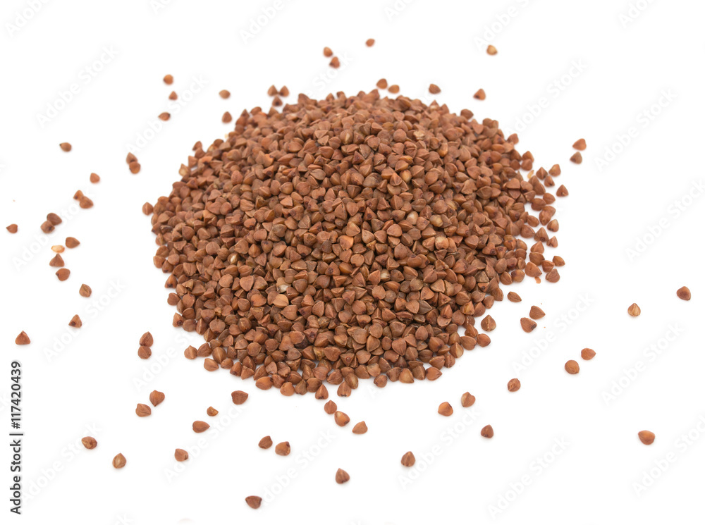 Buckwheat on a white background Buckwheat on a white background