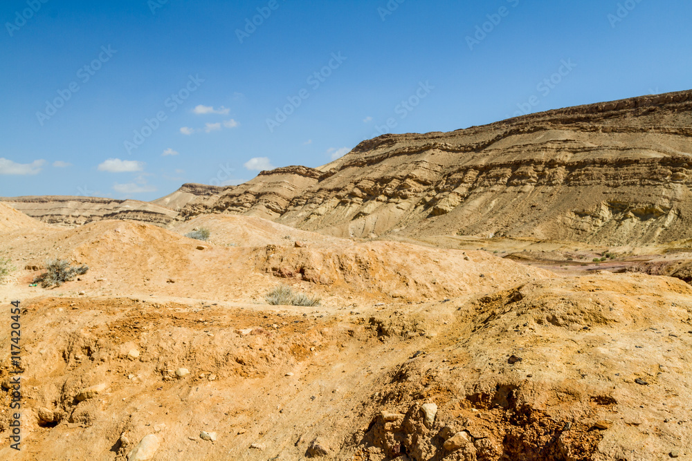 The Makhtesh Gadol in Negev desert, Israel The Makhtesh Gadol in Negev desert, Israel