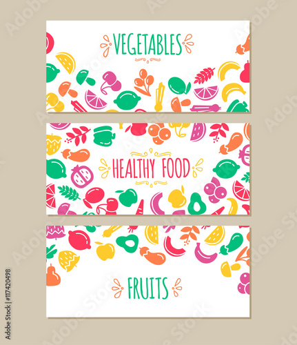 Healty food cartoon representing banners