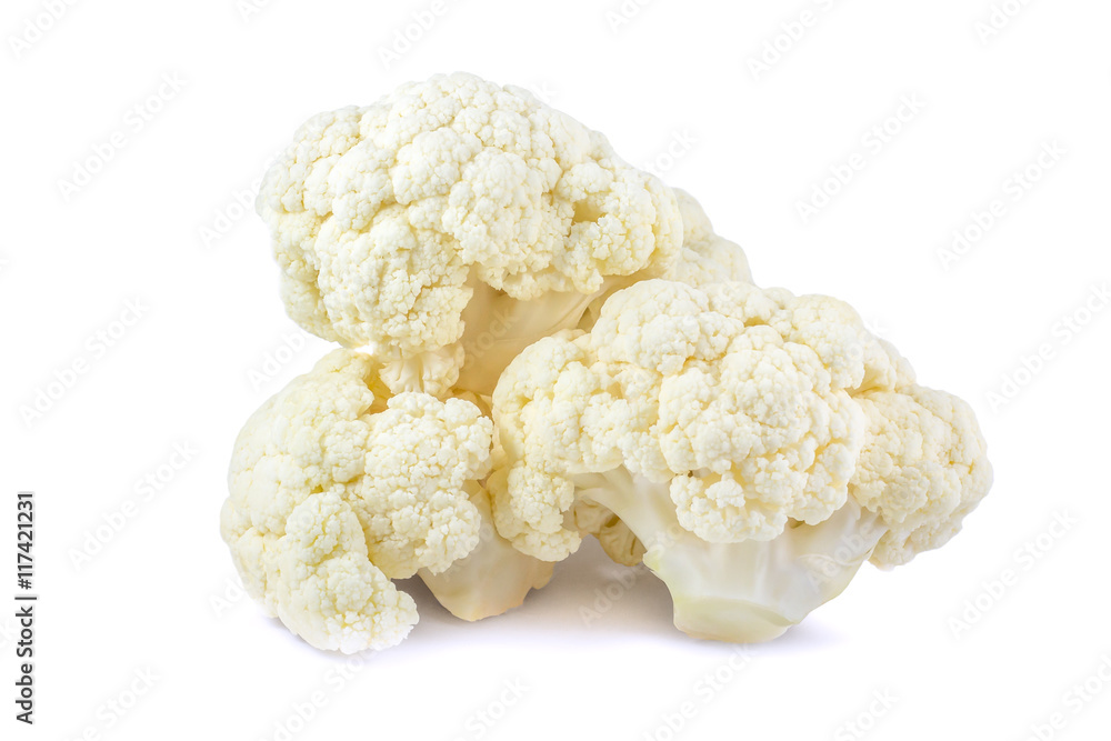 Fresh cauliflower cabbage vegetable on white background Fresh cauliflower cabbage vegetable on white background