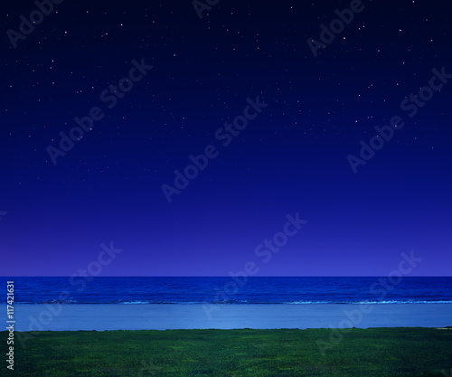 Night beach with stars