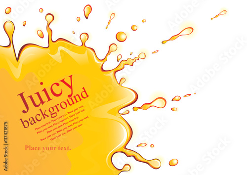  Blot. Orange juice splash, isolated on white background.  Vector illustration